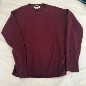 Nordstrom Signature 100% cashmere Women's crew sweater in maroon. Size M